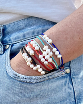 bright bracelet, fun bracelet, pearl bracelet, pretty bracelet, young girls bracelet, stackable bracelet, expandable bracelet